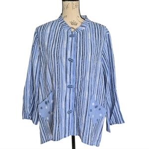 Habitat Clothes to live in Striped Tunic Shirt top XXL Pockets artsy lagenlook